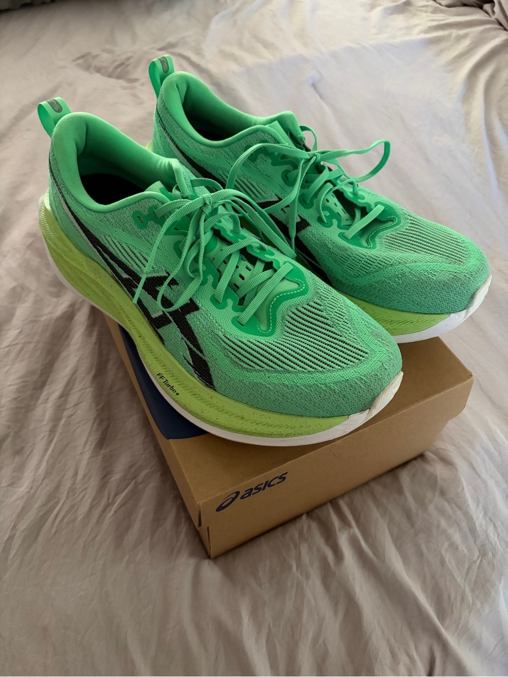 Asics Neon Green Running Shoes with Black Logo